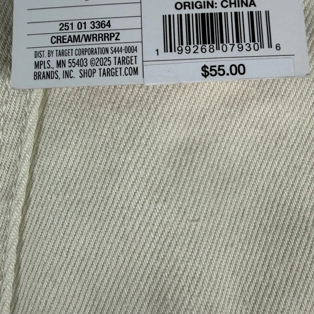 Woolrich × Target Women's Mid-Rise Barrel Leg Cargo Denim Pants Cream Sizes 2-12 - Picture 7 of 15